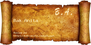Bak Anita névjegykártya
